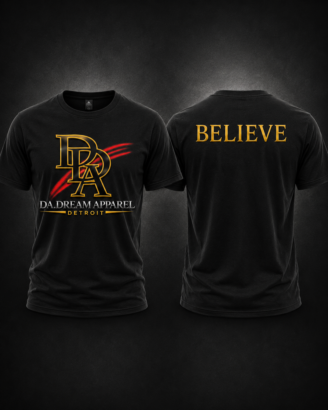 DA.DREAM Black & Gold BELIEVE Tee concept image